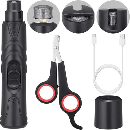 Lasnten 2 Pcs Bird Nail Grinder with Bird Nail Clipper Bird Nail Trimmer Bird Nail File with LED
