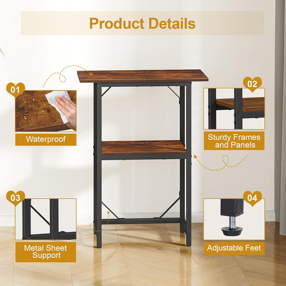 Snughome 10-20 Gallon Fish Tank Stand, Aquarium Stand 2-Tier Storage Shelves, Heavy Duty Terrarium