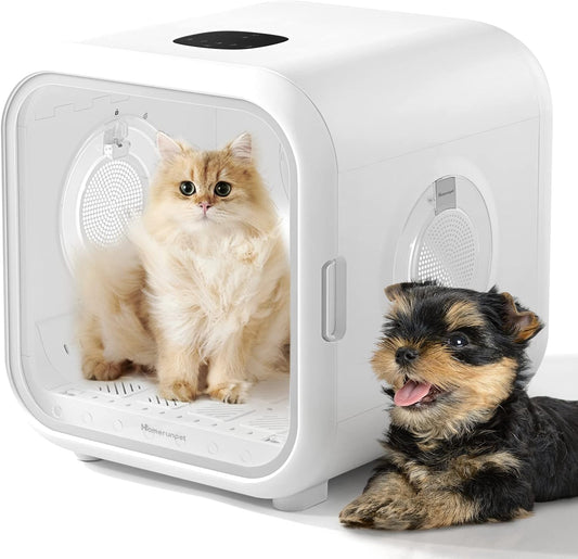 HomeRunPet Cat Dryer, 360° Efficient Automatic and Quiet Box with Smart Temperature Control, Ideal