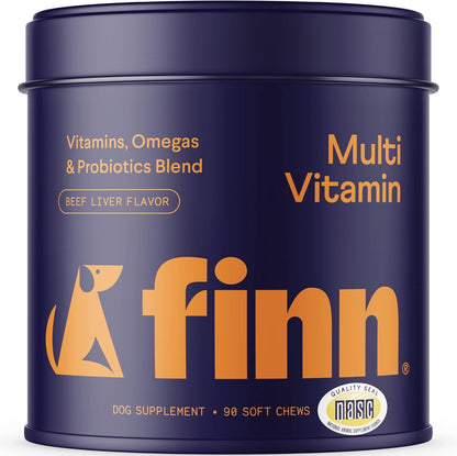 Finn All-in-1 Multivitamin for Dogs - Daily Multi with Probiotics, Omegas & Nutrients to Support