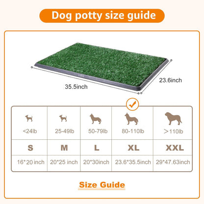 LOOBANI Dog Grass Pad with Tray Large Dog Litter Box, Indoor Potty for Apartment and Patio