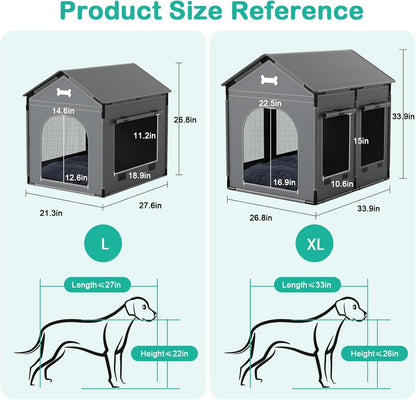 Large Indoor Dog House Dog Kennel Bed Mat with Cushion for Small Medium Large Dogs Cats, Winter