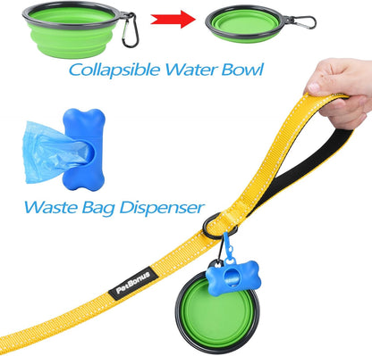 PetBonus Double Dog Leash, No Tangle Dual Leash, Reflective Walking Training Lead, 4 Comfortable