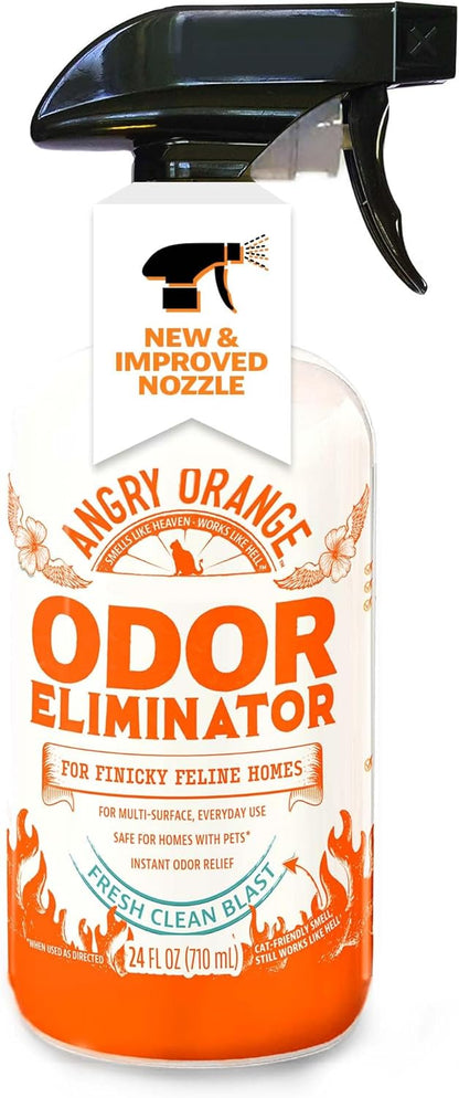ANGRY ORANGE Pet Odor Eliminator for Cat Urine, Carpet Stains, and Strong Smells – Fresh Scent Odor