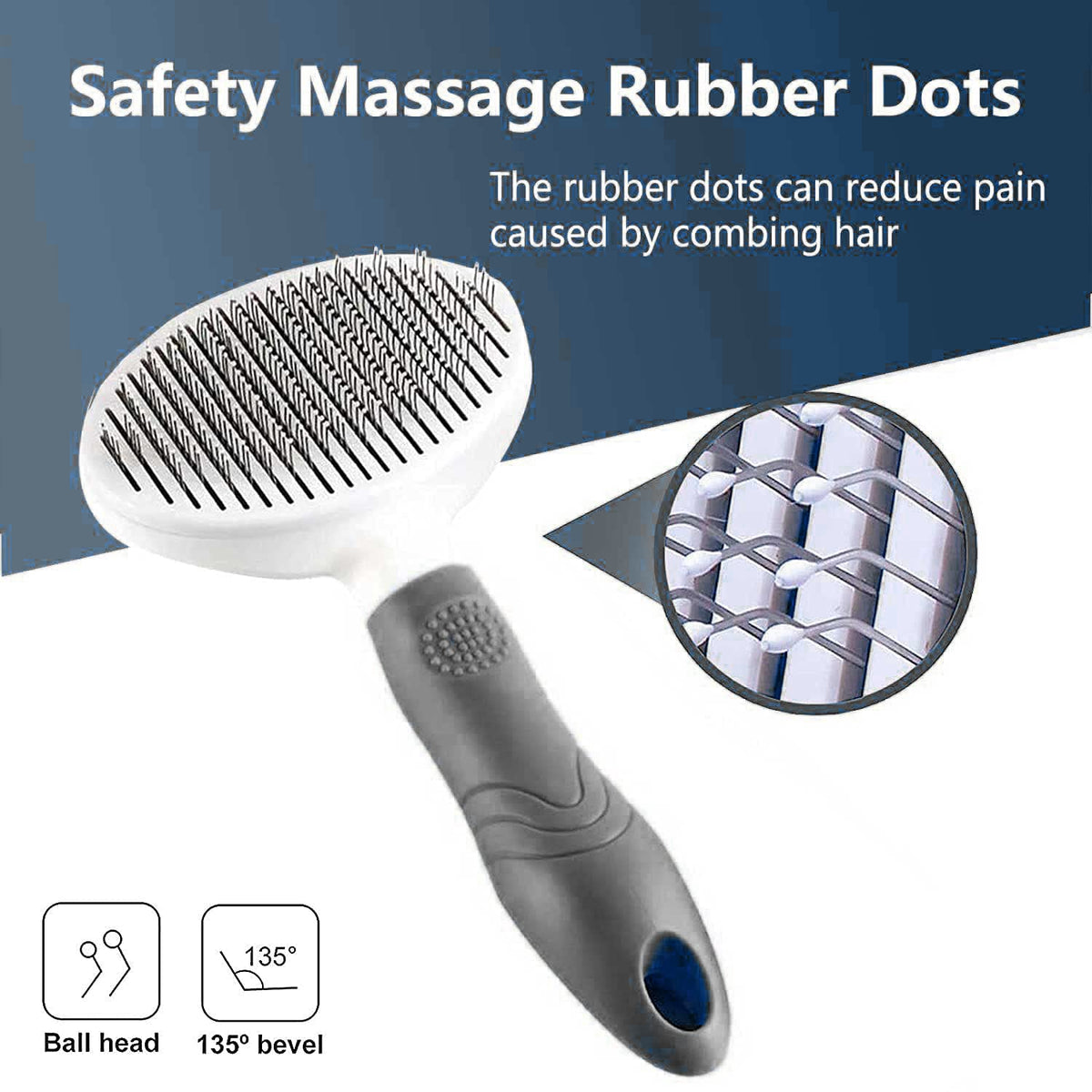 Cat Self Cleaning Slicker Brush, Pets Skin Friendly Grooming Brushes for Shedding Dogs Cats Hair
