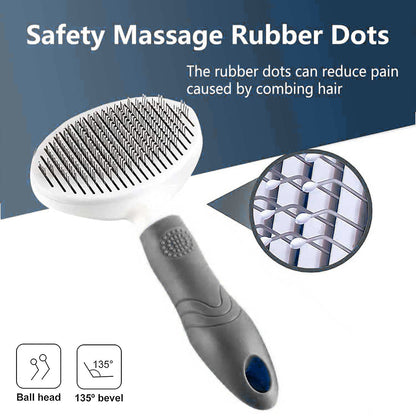 Cat Self Cleaning Slicker Brush, Pets Skin Friendly Grooming Brushes for Shedding Dogs Cats Hair