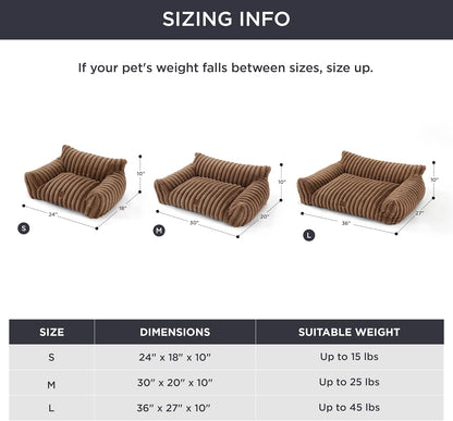 Bedsure Cute Cat Couch for Pets - Fluffy Small Dog Sofa with Premium Soft Corduroy Fleece, Pet Sofa