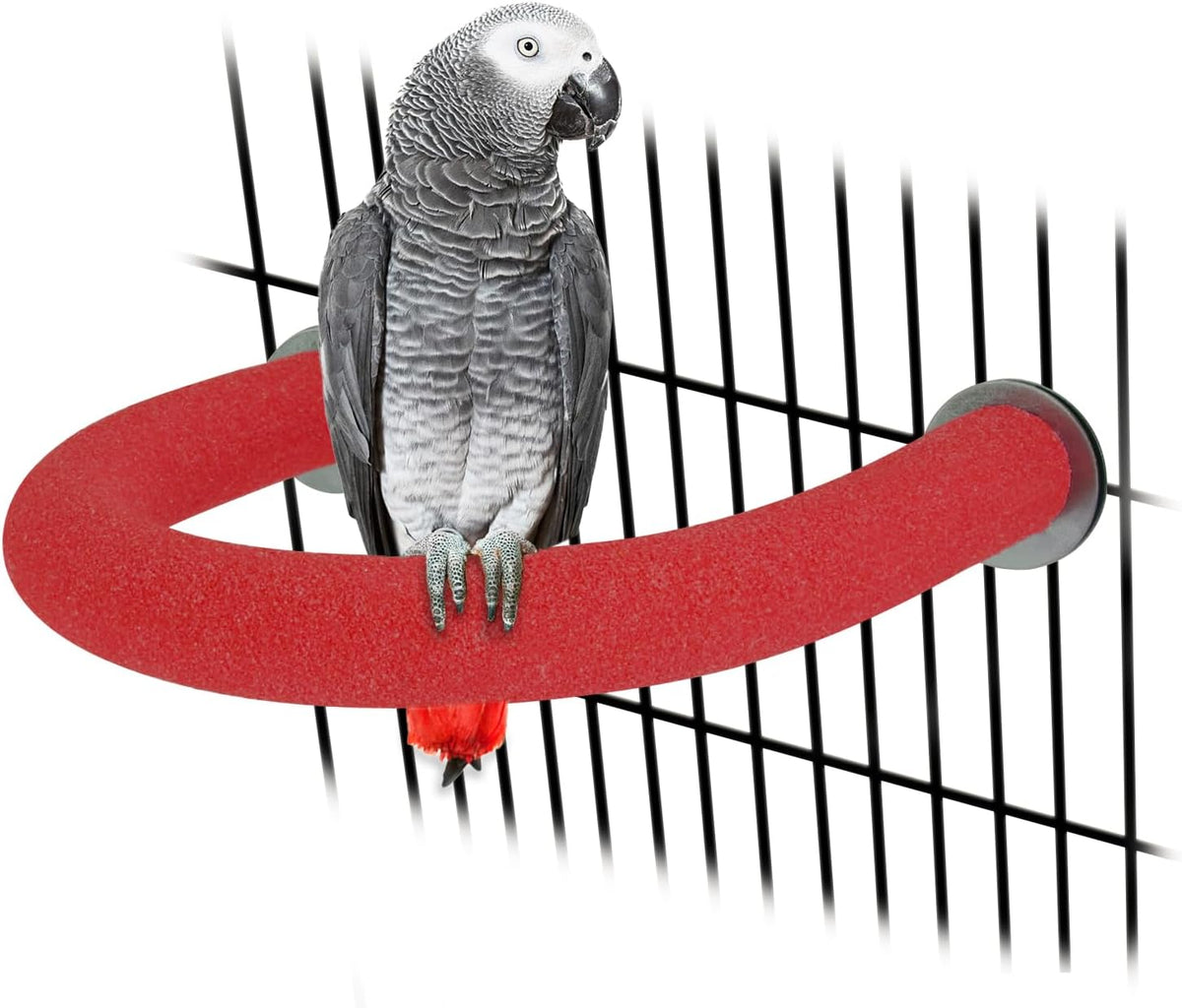 Rypet U Shape Parrot Perch Stand Toy for Paw Grinding Clean Stick Exercise, Rough-Surfaced Quartz