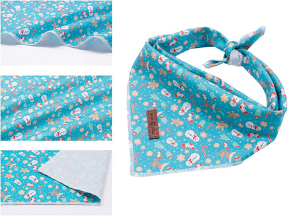 Lionet Paws Christmas Dog Bandana - 1PC Gingerbread Man Dog Bandana, Washable Reversible Cotton Boy