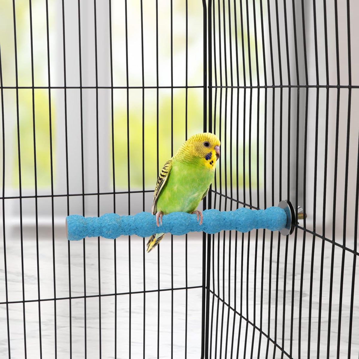 Hypeety Wood Perch Stand Paw Grinding Stick Toy Colorful Pet Bird Cage Stand Platform for Bird