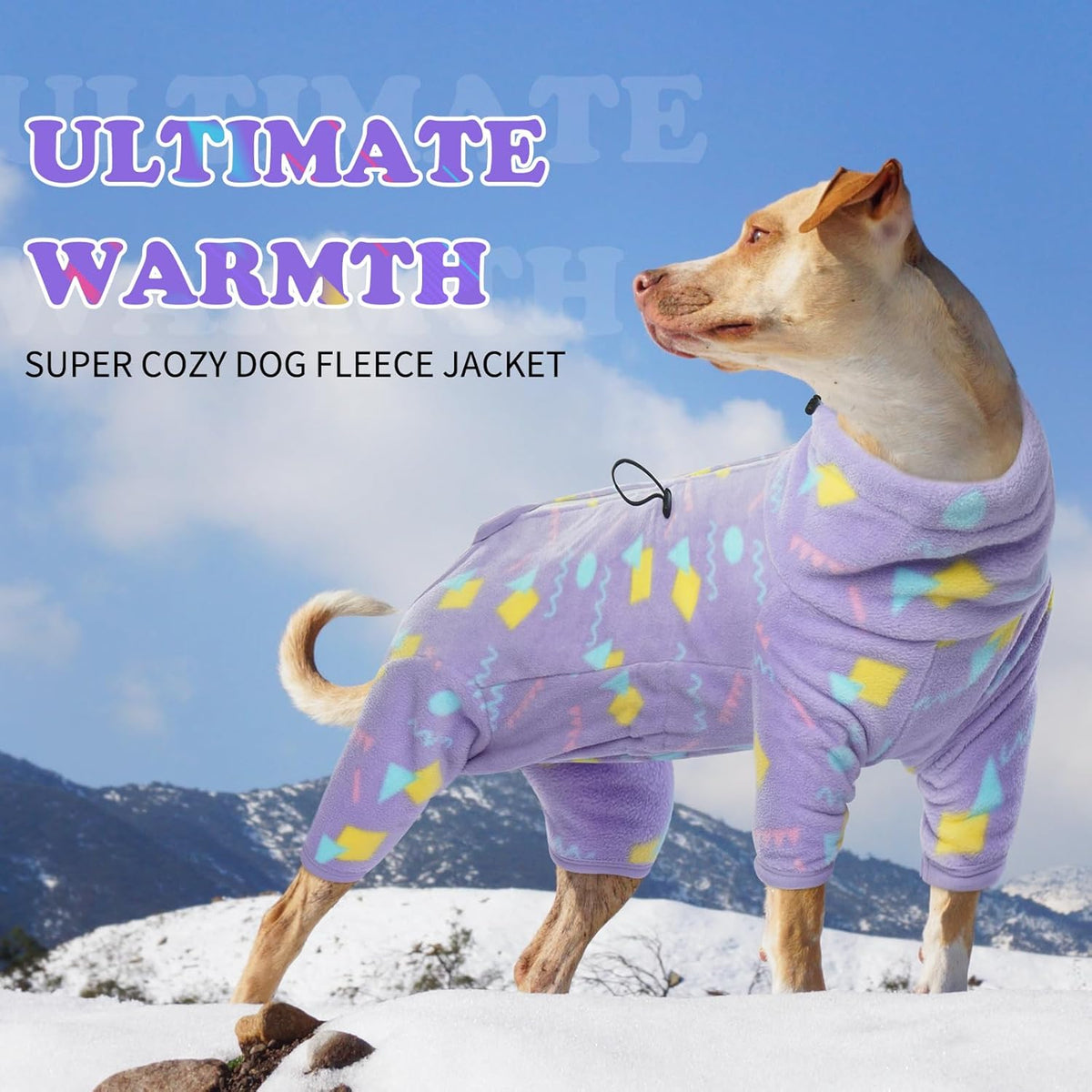 ROZKITCH Dog Pajamas Warm Coat, Pet Windproof Warm Cold Weather Jacket Vest with Luminous Zipper
