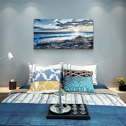 Wall Art For Living Room Wall Decor For Bedroom Large Size Poster Blue Beach Sun Ocean Landscape