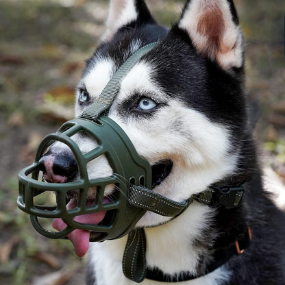 BARKLESS Dog Muzzle, Soft Basket Silicone Muzzle for Dogs to Prevent Biting and Chewing, Breathable