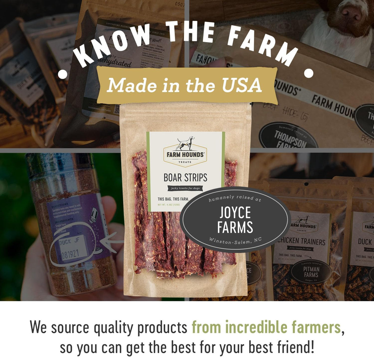 Farm Hounds - Boar Strips - Premium Natural Jerky for Dogs - from 100% Humanely Raised Boar