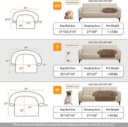 Calming Dog Bed Fluffy Plush Dog Mat for Furniture Protector with Removable Washable Cover for