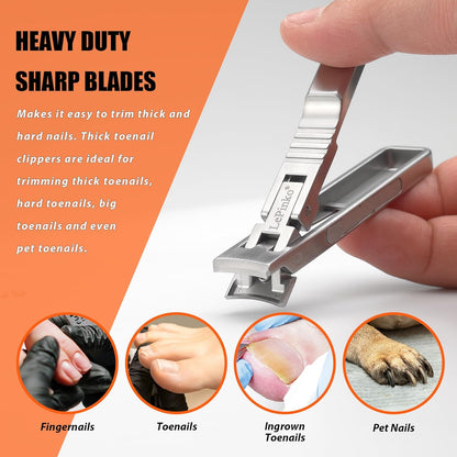 Nail Clipper for Thick Toenails and Fingernails, Portable Toenails Clippers for Seniors, Nail