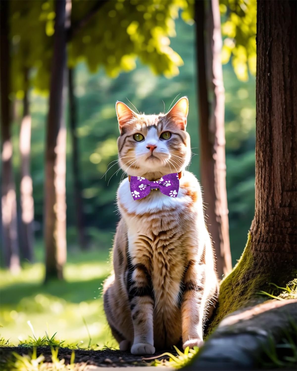 PET SHOW 10 Pack Paw Small Dog Bow Ties Sliding Collar Attachments Puppy Cats Bone Bowties for