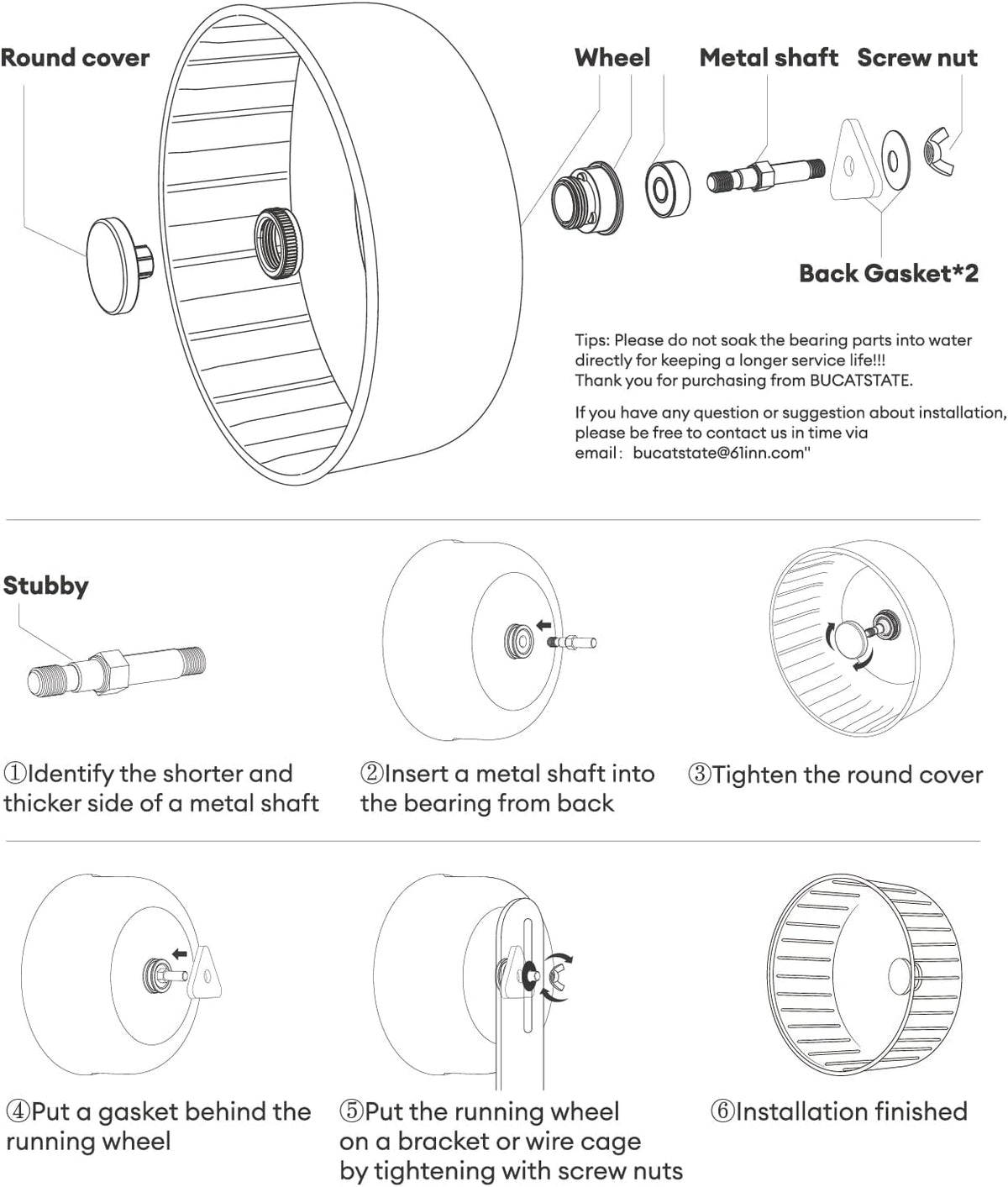 BUCATSTATE Hamster Wheel Silent, 5.5in Exercise Running Whees Quiet Spinner Mouse Wheels for Gerbil