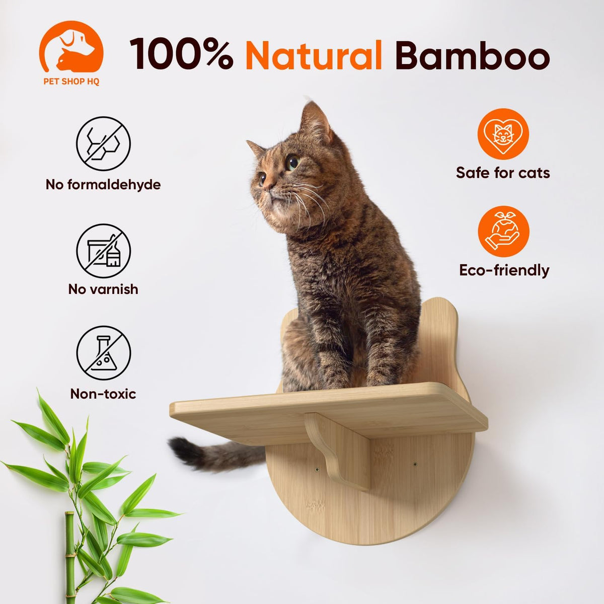 Wall-Mounted Cat Furniture for Climbing - Indoor Wooden Floating Shelves, Perches, Hammock, Bed