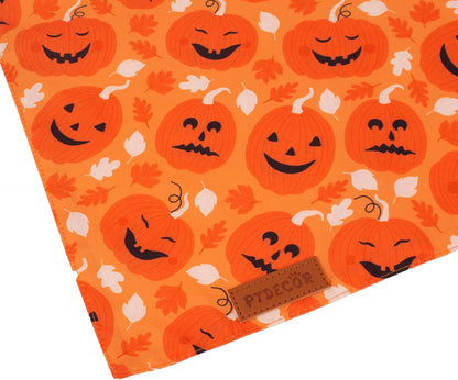 PTDECOR Halloween Dog Bandana, Reversible Holiday Pet Scarf, Multi Size, Triangle Puppy Halloween