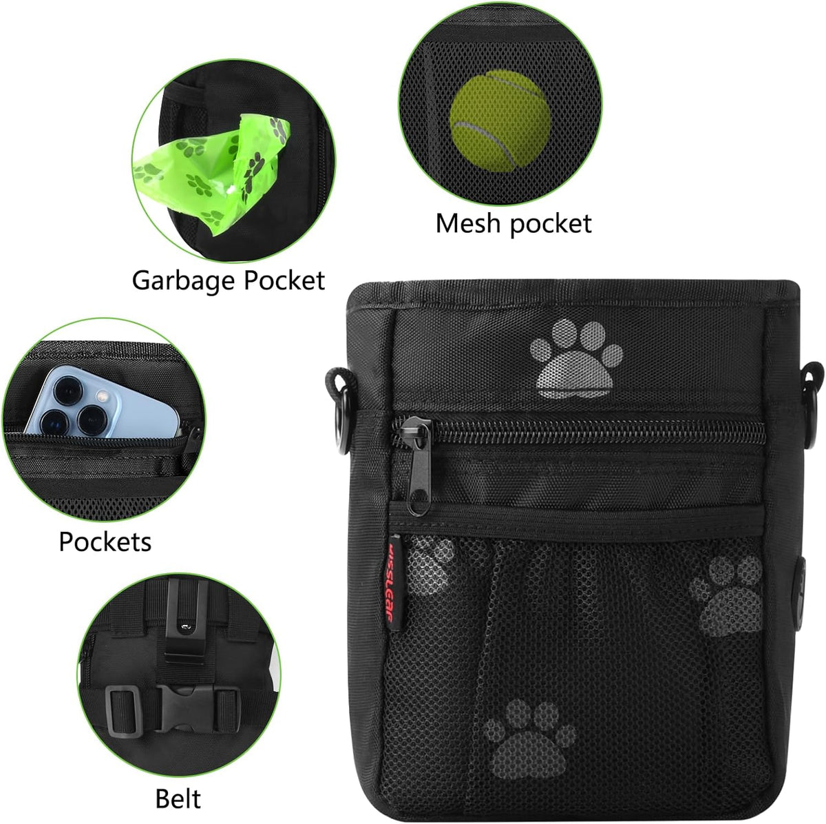 Dog Treat Pouches for Pet Training, Treat Pouches for Pet Training,Large Dog Treat Training Pouch