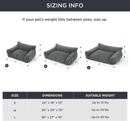 Bedsure Cute Cat Couch for Pets - Fluffy Cat Sofa with Premium Soft Corduroy Fleece, Fuzzy Pet