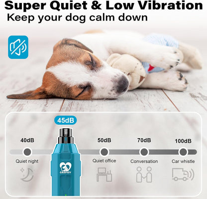 Casfuy 6-Speed Dog Nail Grinder - Newest Enhanced Pet Nail Grinder Super Quiet Rechargeable