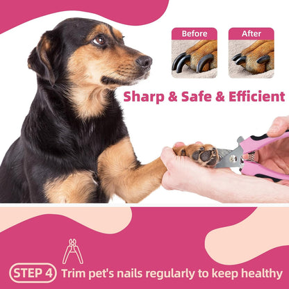 Pet Grooming Kit - 7 PCS Deshedding Brush Set with Slicker, Undercoat Rake, Bath Brush & Nail