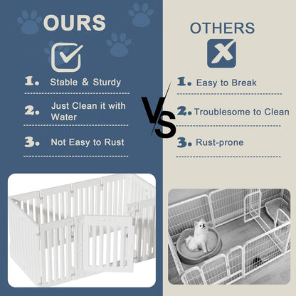 Dog Playpen with Door, DIY Shape Combination Puppy Pen,25.5" H 10-Panel Dog Fence,Non-Slip & Secure