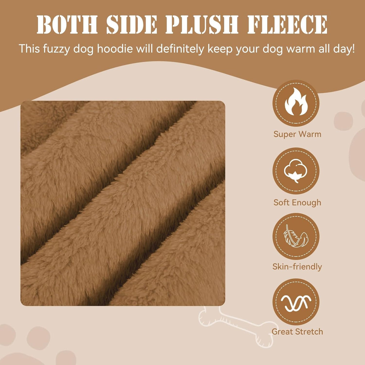 Fuzzy Dog Sweaters for Large Dogs Pet Hoodie Clothes Warm Soft Pet Coats Hooded Sweatshirt Dog