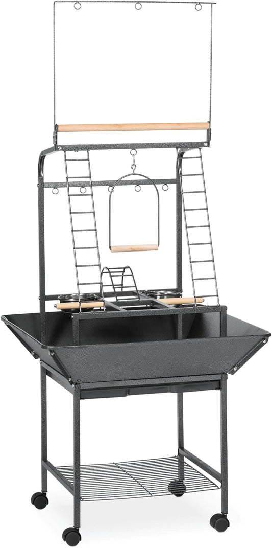 Prevue Pet Products Small Parrot Playstand with Wheels, Bird Stand Activity Play Center with