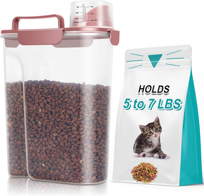 TBMax Portable Dog Food Storage Container 5 to 7 Lbs, Airtight Cat Food Container with Large Spout