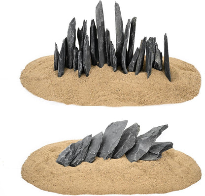 Natural Slate Stone Rocks 2 to 4 inch Aquariums Stone for Aquascaping,Terrariums,Reptile