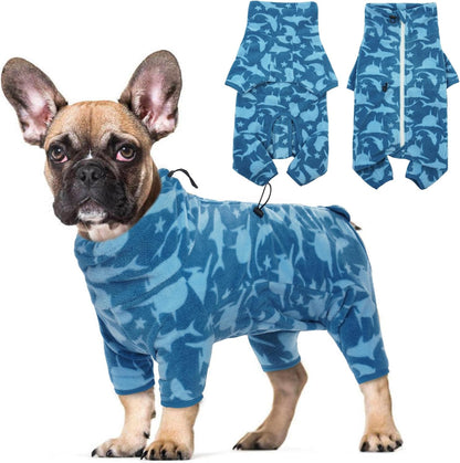 ROZKITCH Large Dog Fleece Pajamas, Pet Windproof Warm Cold Weather Jacket Vest with Luminous