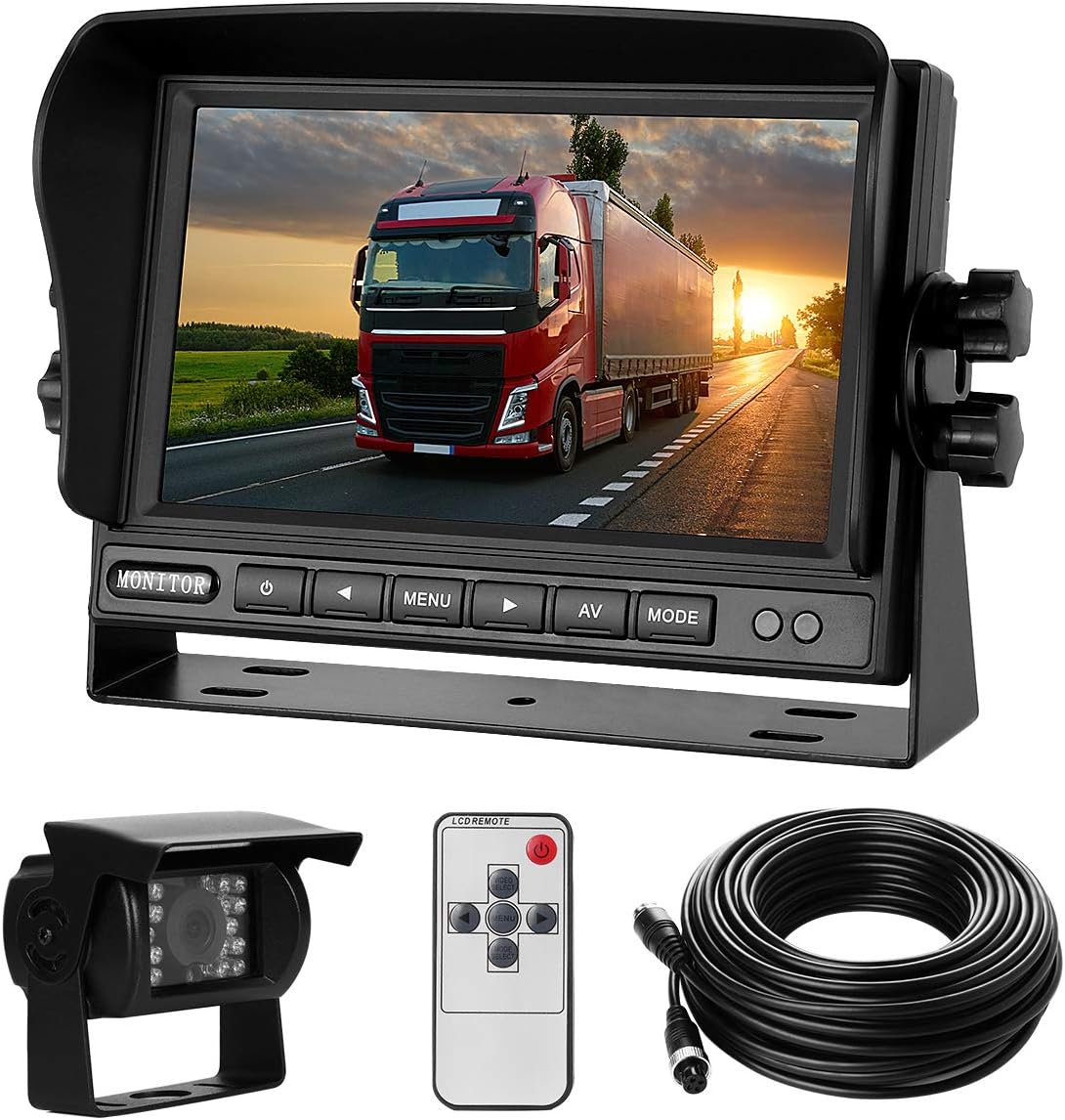 Backup Camera System Kit 7" LCD Reversing Monitor +Rear View Back Up Camera with 170 ° Wide Angle
