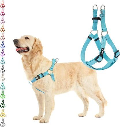 PUPTECK No Pull Dog Harness Soft Adjustable Basic Nylon Step in Puppy Vest Outdoor Walking with ID