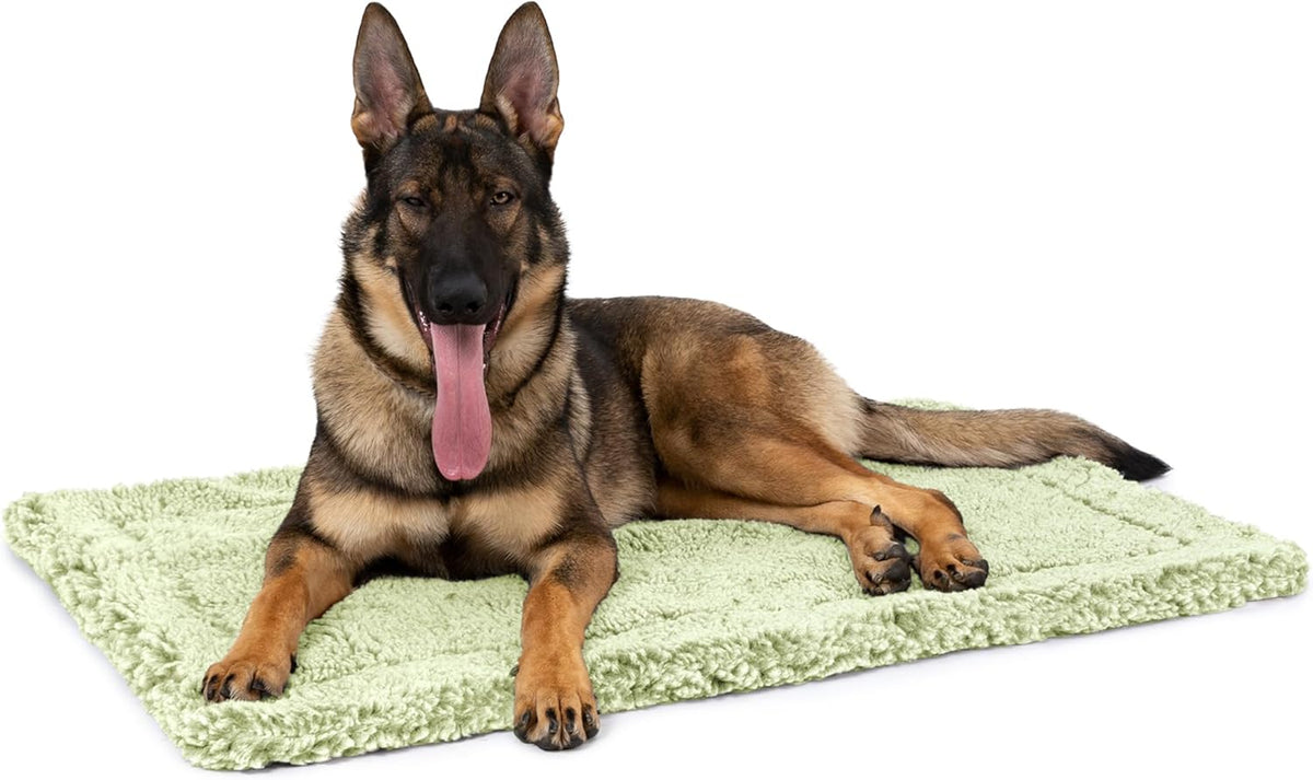 Stoutwool Indestructible Dog Bed - Fluffy Chew Proof Dog Crate Pad - Tough Kennel Pad for