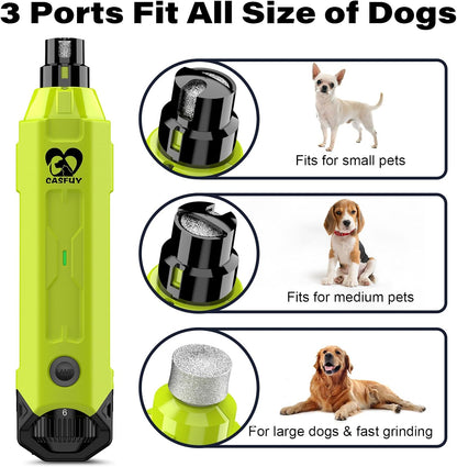 Casfuy 6-Speed Dog Nail Grinder - Newest Enhanced Pet Nail Grinder Super Quiet Rechargeable