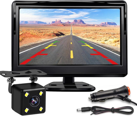 Kairiyard 5Inch Backup Camera, 170° Wide Angle Back up Camera with Monitor Clear Night Vision