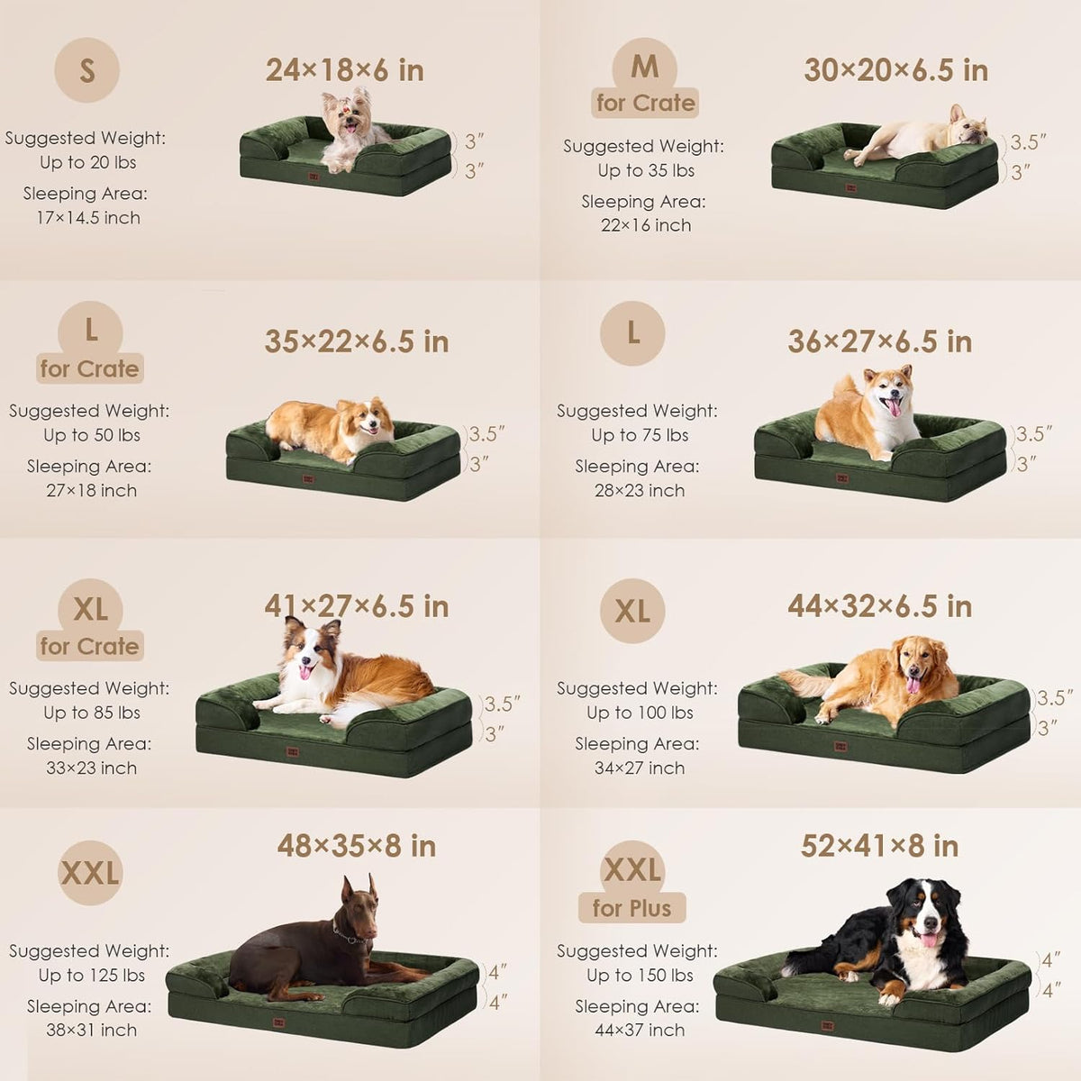 EHEYCIGA Orthopedic Dog Bed for Small Dogs, Waterproof Memory Foam Small Dog Beds with Sides