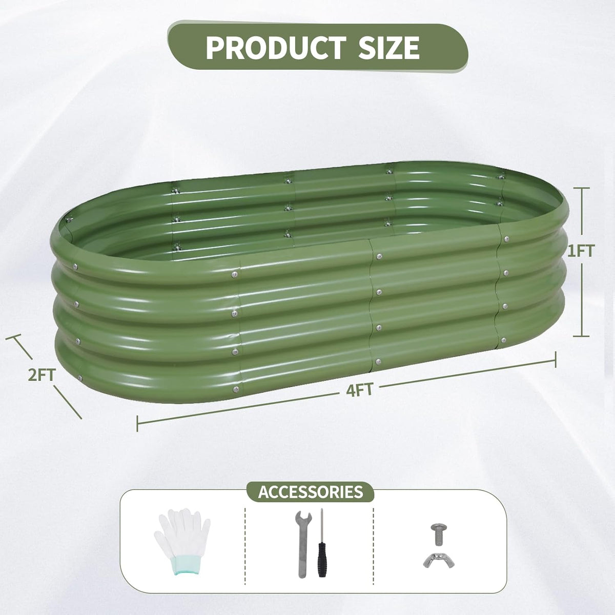Galvanized Raised Garden Bed Outdoor- 2 Pcs Raised Beds for Gardening| Metal Planter Box, Steel