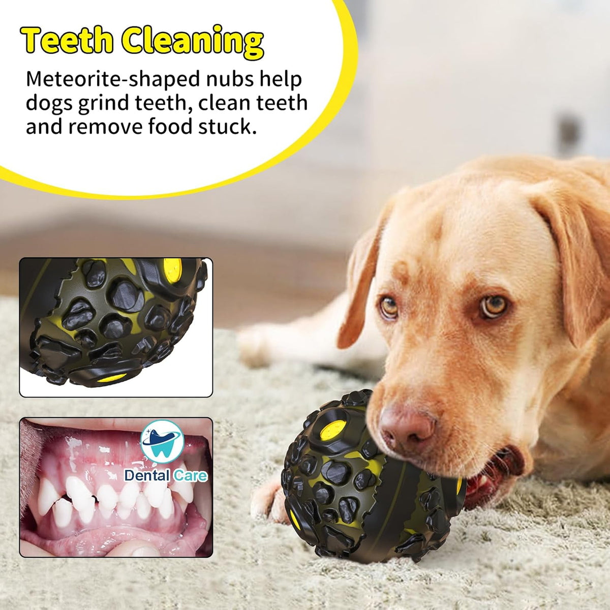 Dog Ball for Aggressive Chewers - Interactive Dog Toy Balls Fun Squeaky Sound to Keep Them Busy