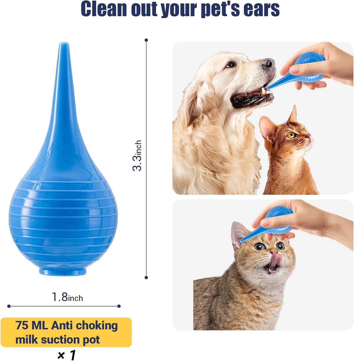 Newborn Puppy Kitten Small Animal Sterile Mucus Extractor Suction Catheter, Animal Kid Puppy Kitten