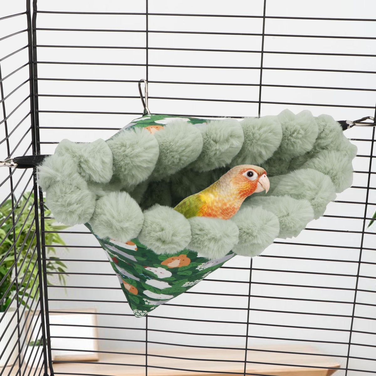 Wontee Bird Nest House Winter Warm Hanging Hammock Bird Bed Snuggle Hut for Parakeets Budgies