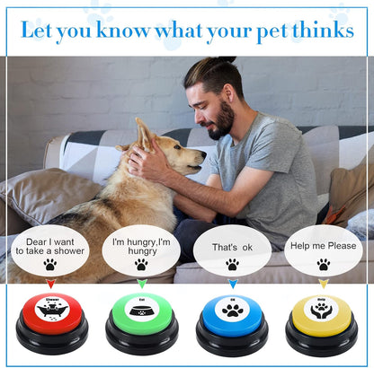 Jerify 16 Pieces Dog Buttons for Communication Voice Recordable Cat Dog Talking Buzzers Set with