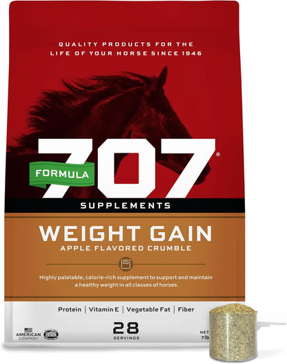 Formula 707 Weight Gain Crumble Equine Supplement, 7 lb Bag – Palatable, Calorie-Rich Nutritional