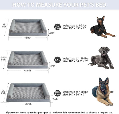 BFPETHOME Dog Beds for Large Dogs, Orthopedic Dog Bed for Medium Large Dogs,Big Waterproof Couch