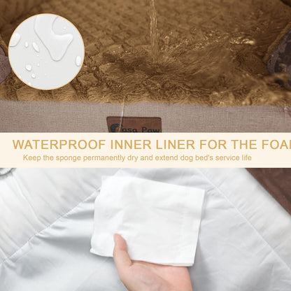 Orthopedic XL Dog Bed for Extra Large Dogs, Waterproof Memory Foam Dog Beds with Sides, Non-Slip