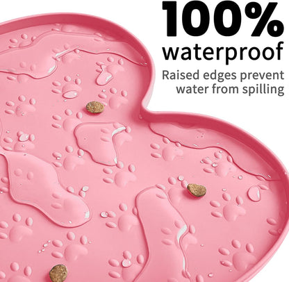 Dog Food Mat Anti-Slip Silicone Dog Bowl Mat Thicker Pet Placemat Waterproof Cat Feeder Pad with