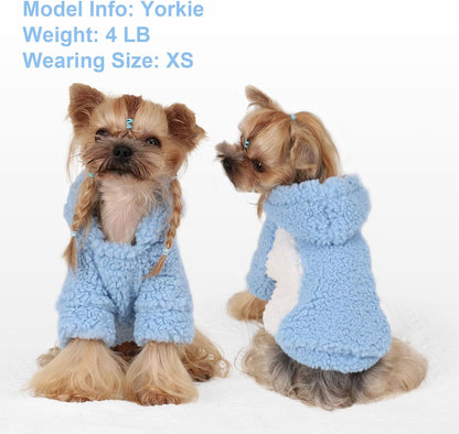 YIKEYO Dog Hoodie Pet Clothes Sweater with Hat Soft and Warm Cold Weather for Small Patchwork
